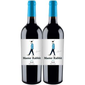 Kit 2 Garrafas Vinho Tinto Master Rabbit Syrah 750ml