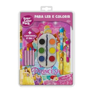 Livro Princesas Para Colorir Carimbo Canetinha Giz Aquarela