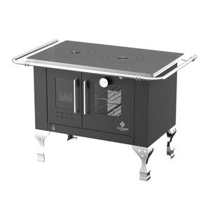 Fogão A Lenha Elegance Chefe Preto Chapa Ferro N°01 Dir
