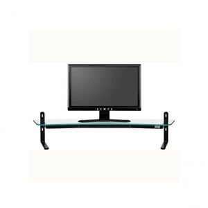 Suporte Monitor Executive Reliza Preto Vidro Incolor 2 Monitores