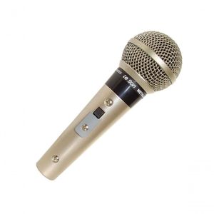 Microfone Sm-58 P4 Leson Ouro Cardioide Com Cabo 5m Com
