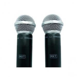 Microfone Mxt Sem Fio Duplo Uhf302 Maleta Freq