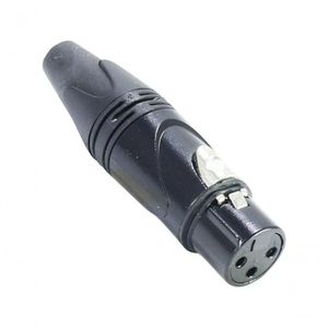 Conector Xlrf 3 Pólos Datalink Preto Pct 10