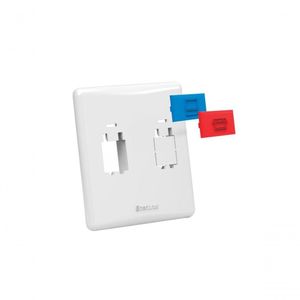 Placa Para Conector Keystone Enerbras 2 Furos Para Caixa