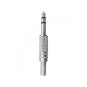 Plug P10 Estéreo Metal Com Mola Niquelado Genérico Storm Pct 50