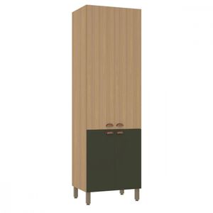Paneleiro Simples 4 Portas 70cm Luciane Classic Verde/freijo