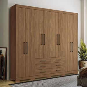 Guarda Roupa 8 Portas E 6 Gavetas Com Pés Havana Master Santos Andirá Jatoba