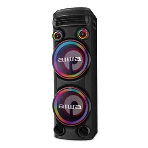 Caixa De Som Torre Aiwa 2300w 2woofers10 Bluetooth Rgb Usb Preta AWS-T2W02 Bivolt