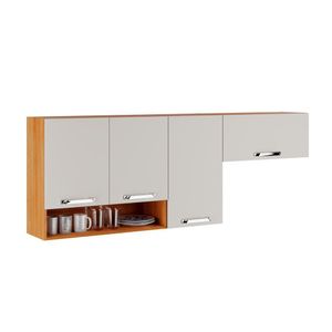 Armário Aéreo De Cozinha 3 Portas 1 Nicho Vegas - Itatiaia Cinamomo-off White