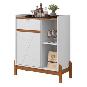 Aparador Bar Bari 1 Porta E 1 Gaveta Branco-cedro - Casa D Branco-cedro