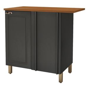 Balcão Canto Reto Firenze 96cm 1 Porta Chumbo Com Tampo Mdf - Indékes Chumbo