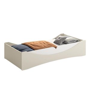 Cama Evolutiva Luna Areia Fosco Com Proteção Lateral Lisa E Colchão D33 - Reller Móveis Areia Fosco