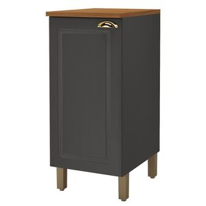 Balcão De Cozinha Firenze 40cm 1 Porta Chumbo Com Tampo Mdf - Indékes Chumbo