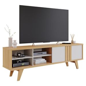 Rack Bancada Paraty 180cm Nature-off White Para Tv Até 60? - Permóbili Nature-off White