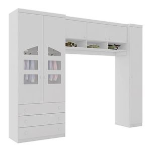 Quarto Modulado Infantil Eloisa 3 Portas E Ponte Aérea Branco - Phoenix Baby Branco