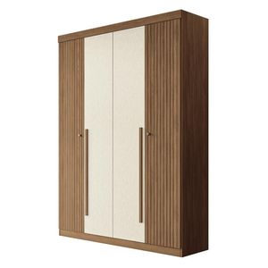 Guarda Roupa Solteiro Buriti Ripado 4 Portas Jatobá-areia - Santos Andirá Jatobá-areia