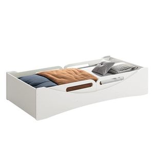 Cama Evolutiva Luna Branco Fosco Com 2 Kits Proteção Lateral Usinada E Colchão D20 - Reller Móveis Branco Fosco
