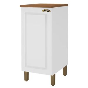 Balcão De Cozinha Firenze 40cm 1 Porta Branco Com Tampo Mdf - Indékes Branco