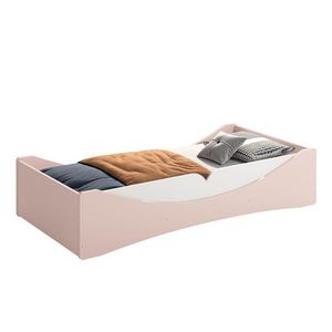 Cama Evolutiva Luna Rosa Fosco Com Proteção Lateral Lisa E Colchão D33 - Reller Móveis Rosa Fosco