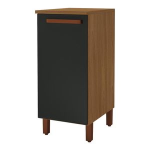 Balcão De Cozinha Monza 40cm Freijó-chumbo Com Tampo Mdf - Indékes Freijó-chumbo
