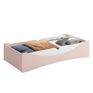 Cama Evolutiva Luna Rosa Fosco, 2 Kits Proteção Lateral Lisa E Colchão D20 - Reller Móveis Rosa Fosco