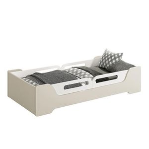 Cama Evolutiva Zaki Areia Fosco Com 2 Kits Proteção Lateral Usinada E Colchão D33 - Reller Móveis Areia Fosco