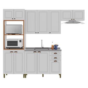 Cozinha Modulada Firenze 4 Peças Com Torre Quente 2 Fornos Branco - Indékes Branco