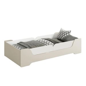 Cama Evolutiva Zaki Areia Fosco, 2 Kits Proteção Lateral Lisa E Colchão D20 - Reller Móveis Areia Fosco