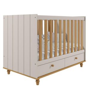 Berço Americano Candy Com 2 Gavetas Off White-nature - Permóbili Baby Off White-nature