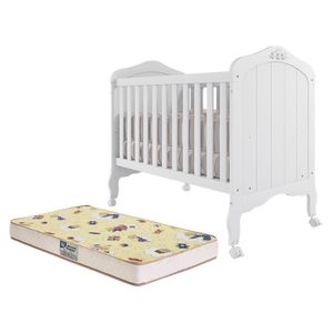 Berço Mini Cama Harmonia Branco Com Colchão Supreme - Permóbili Baby Branco