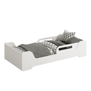 Cama Evolutiva Zaki Branco Fosco Com Proteção Lateral Usinada E Colchão D33 - Reller Móveis Branco Fosco