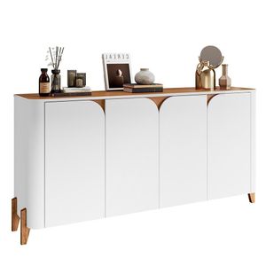 Buffet Aparador Memphis 4 Portas Branco-cedro - Casa D Branco-cedro