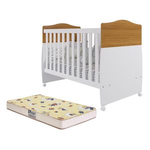 Berço Mini Cama Conforto Nature-branco Com Colchão Supreme - Permóbili Baby Nature-branco