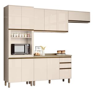 Cozinha Completa 4 Peças Connect Off White Com Torre Quente 1 Forno - Móveis Henn Off White