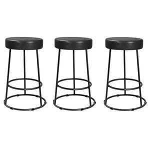 Kit 3 Banquetas Roma 70cm Couríssimo Preto - Salaone Preto