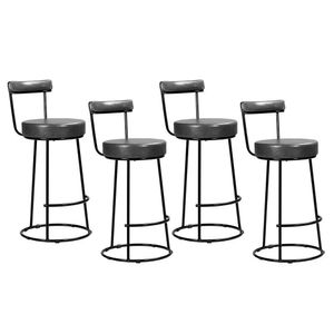 Kit 4 Banquetas Miami 96cm Couríssimo Preto - Salaone Preto