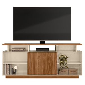 Rack Bancada Salvador 160cm Off White-amêndoa Para Tv Até 65? - Mobler Off White-amêndoa