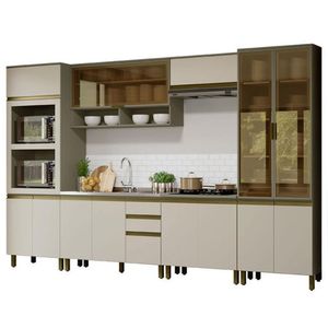 Cozinha Completa 6 Peças Connect Duna-cristal Com Torre Quente E Cristaleira - Móveis Henn Duna-cristal