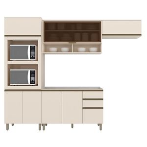 Cozinha Completa Connect 4 Peças Off White Com Torre Quente 2 Fornos - Móveis Henn Off White