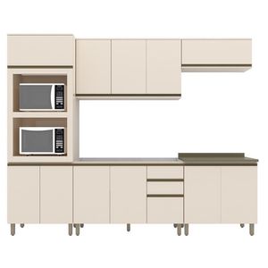 Cozinha Completa Connect 5 Peças Off White Com Torre Quente 2 Fornos - Móveis Henn Off White