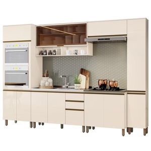 Cozinha Modulada Connect 7 Peças Off White - Móveis Henn Off White