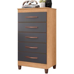 Cômoda Esmeralda 5 Gavetas Freijó-titanium - Móveis Albatroz Freijó-titanium
