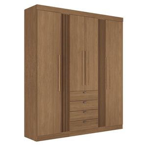 Guarda Roupa Aurora 4.4 Ripado 4 Portas E 4 Gavetas Jatobá - Santos Andirá Jatobá