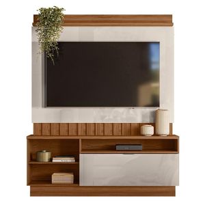 Estante Home Diamantina 150cm Amêndoa-pérola Metalizado Para Tv Até 60? - Mobler Amêndoa-pérola Metalizado
