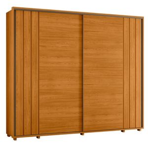 Guarda Roupa Casal Dalí Ripado 2 Portas Deslizantes Cinamomo - Madetec Cinamomo