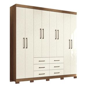 Guarda Roupa Casal Liverpool 8.6 8 Portas 6 Gavetas Jatobá-areia Com Pés - Santos Andirá Jatobá-areia