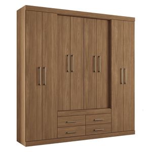 Guarda Roupa Casal Nápoles 8.4 8 Portas 4 Gavetas Jatobá - Santos Andirá Jatobá
