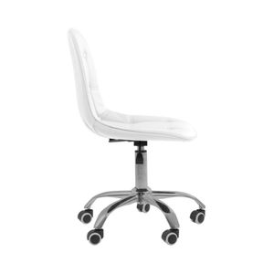 Kit 4 Cadeiras Office Eiffel Botonê Ajustável Base Giratória Branco