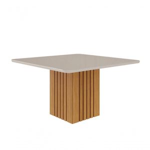 Mesa de Jantar 8 Lugares 130cm Ana Nature/Off White Cimol Móveis