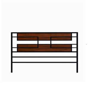 Cabeceira Cama Aço Ferro Metal Robusto Cor Preto Mdf Escuro Largura 160 Cm Estilo Industrial Cb-03